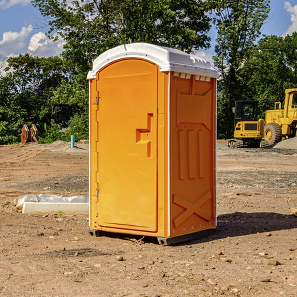 how often are the porta potties cleaned and serviced during a rental period in Reader